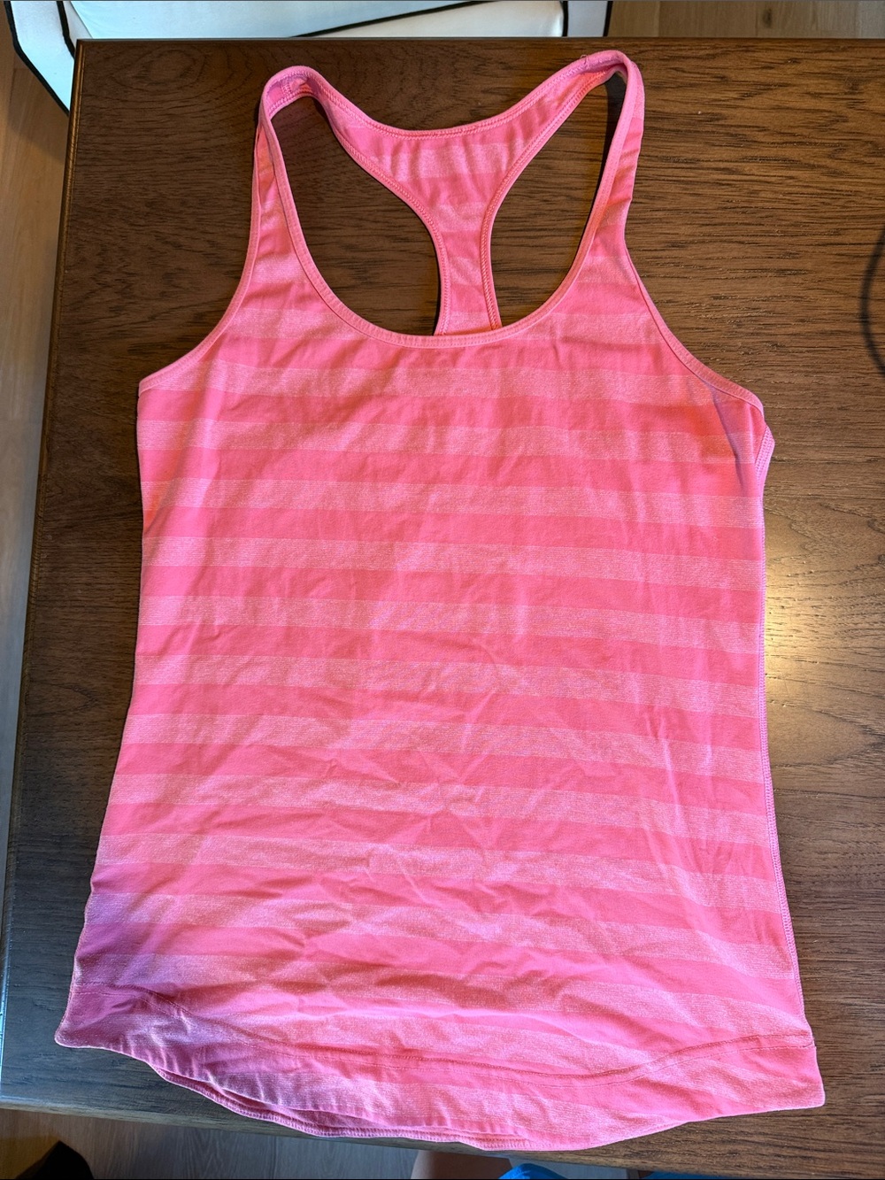 Pink Striped Racerback Tank Top Size 8 GUC